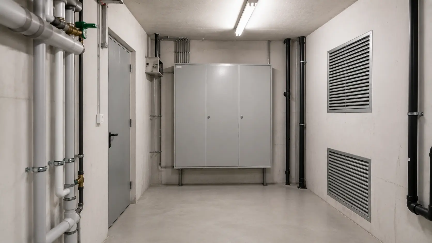 Local technique d'immeuble propre et en ordre